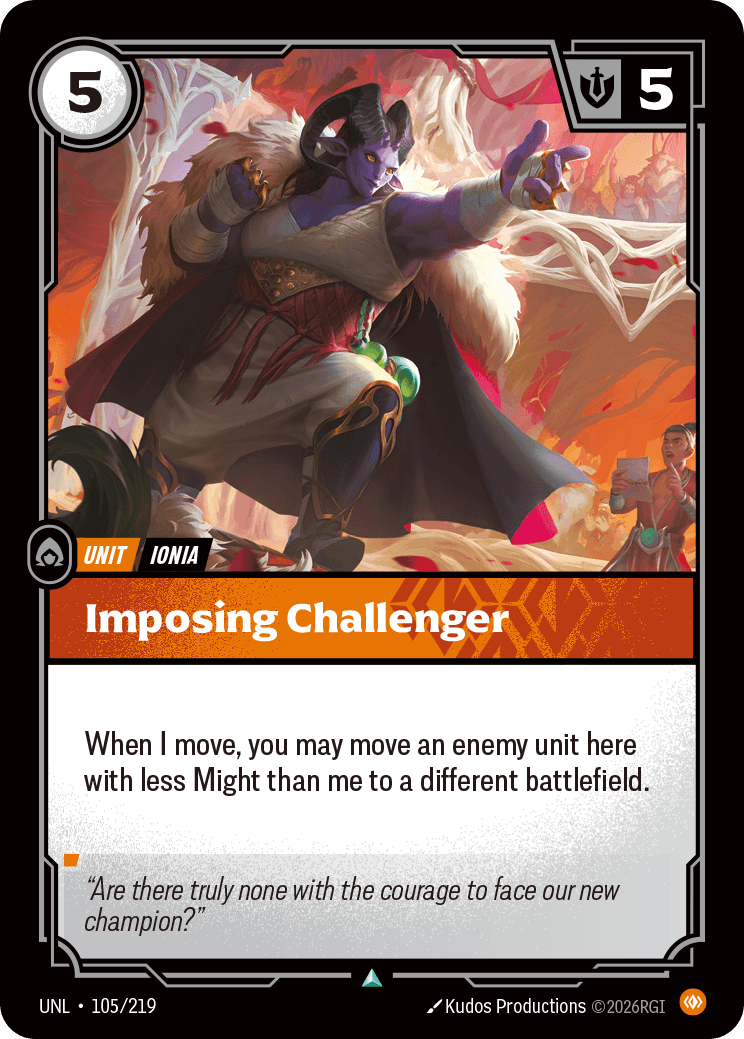 Imposing Challenger Riftbound unit card art