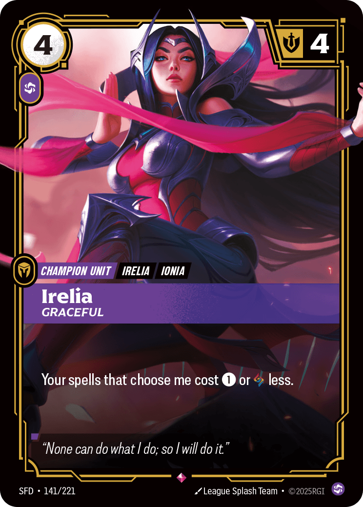 Irelia - Graceful Riftbound unit card art