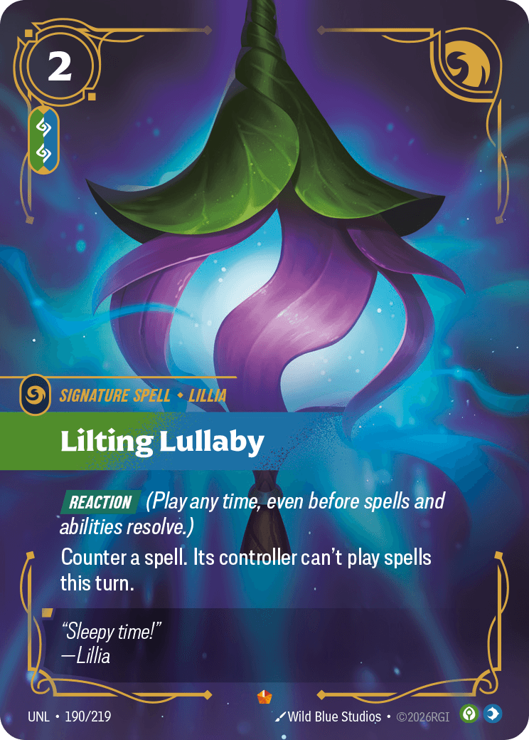 Lilting Lullaby Riftbound signature spell card art
