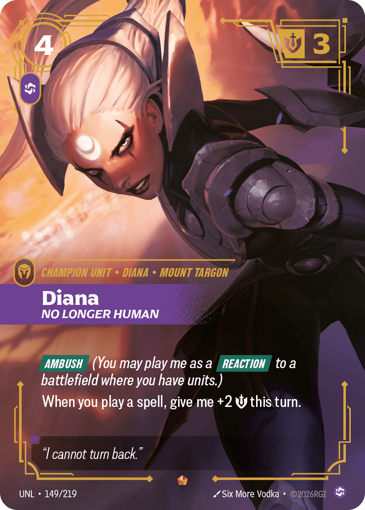 Diana - No Longer Human Riftbound unit card art