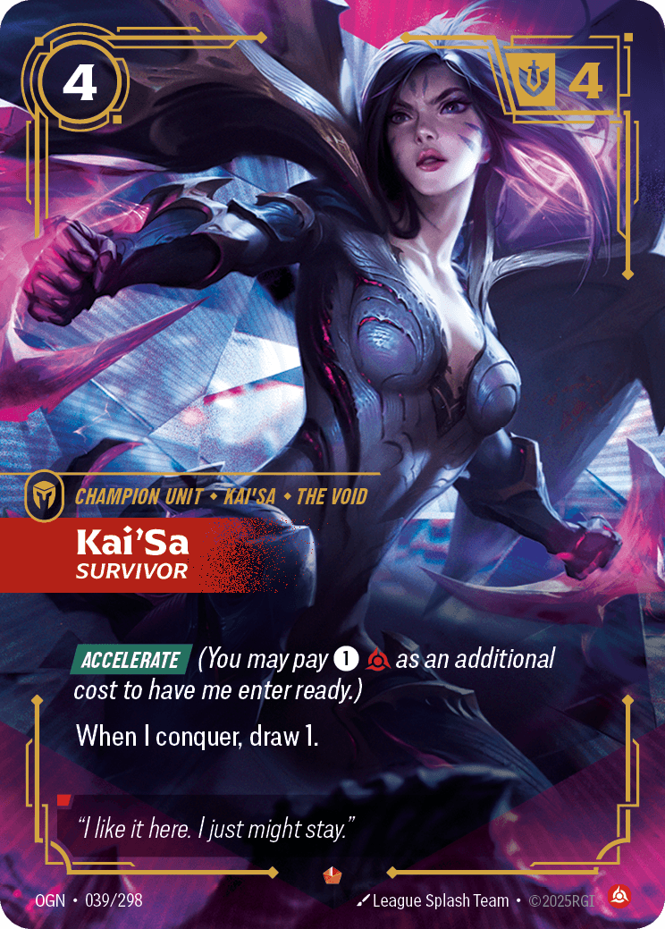 Kai'Sa - Survivor Riftbound champion unit card art