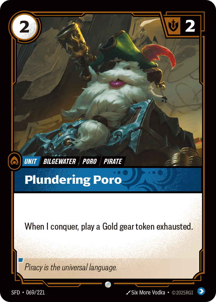 Plundering Poro Riftbound unit card art
