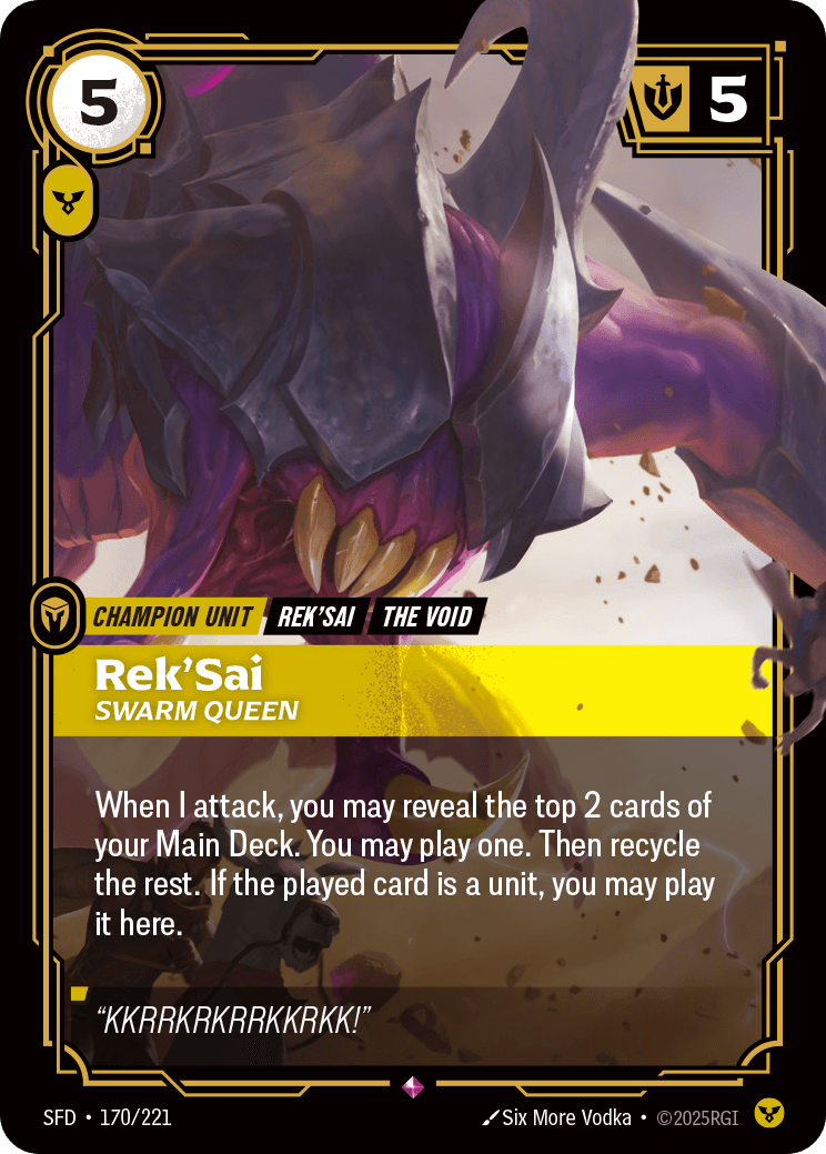 Rek'Sai - Swarm Queen Riftbound unit card art