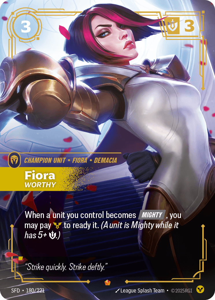 Fiora - Worthy Riftbound champion unit card art