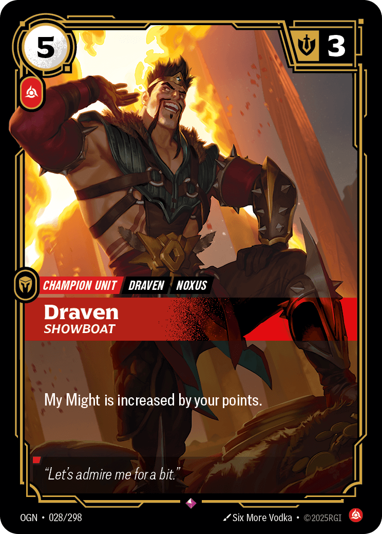 Draven - Showboat Riftbound unit card art