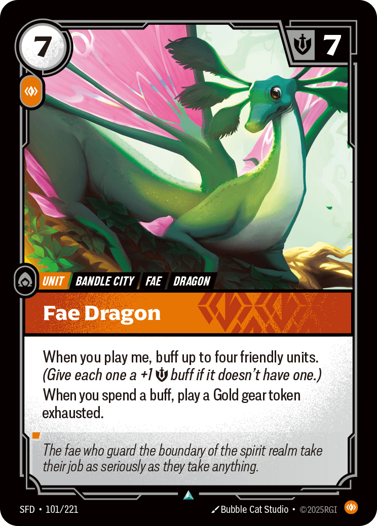 Fae Dragon Riftbound unit card art
