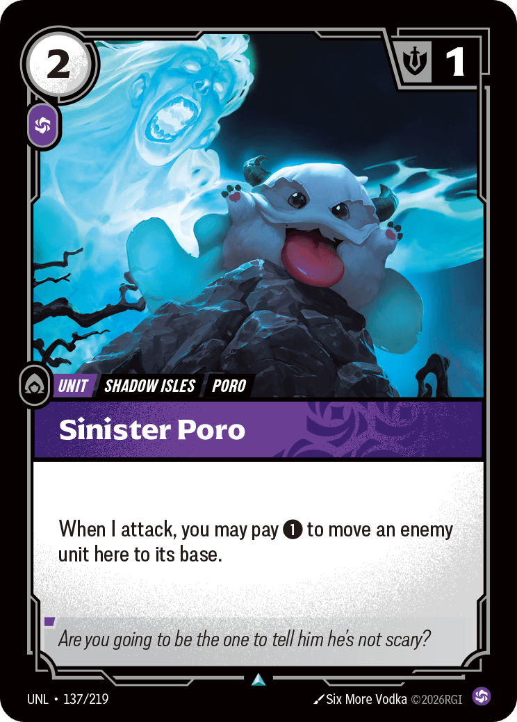Sinister Poro Riftbound unit card art
