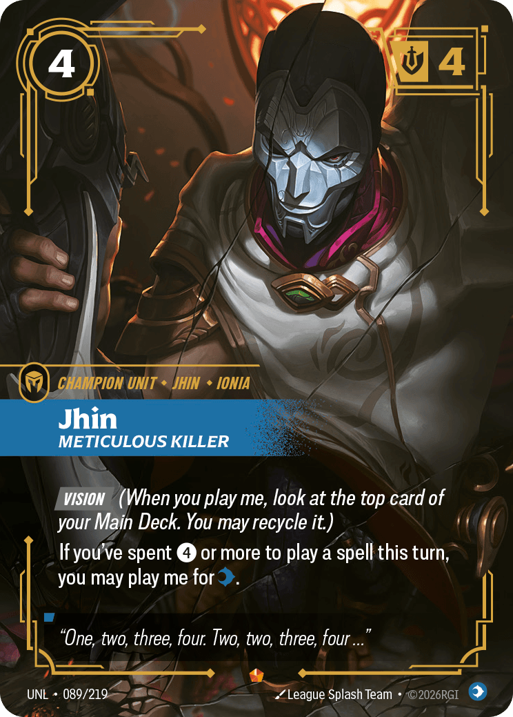 Jhin - Meticulous Killer Riftbound unit card art