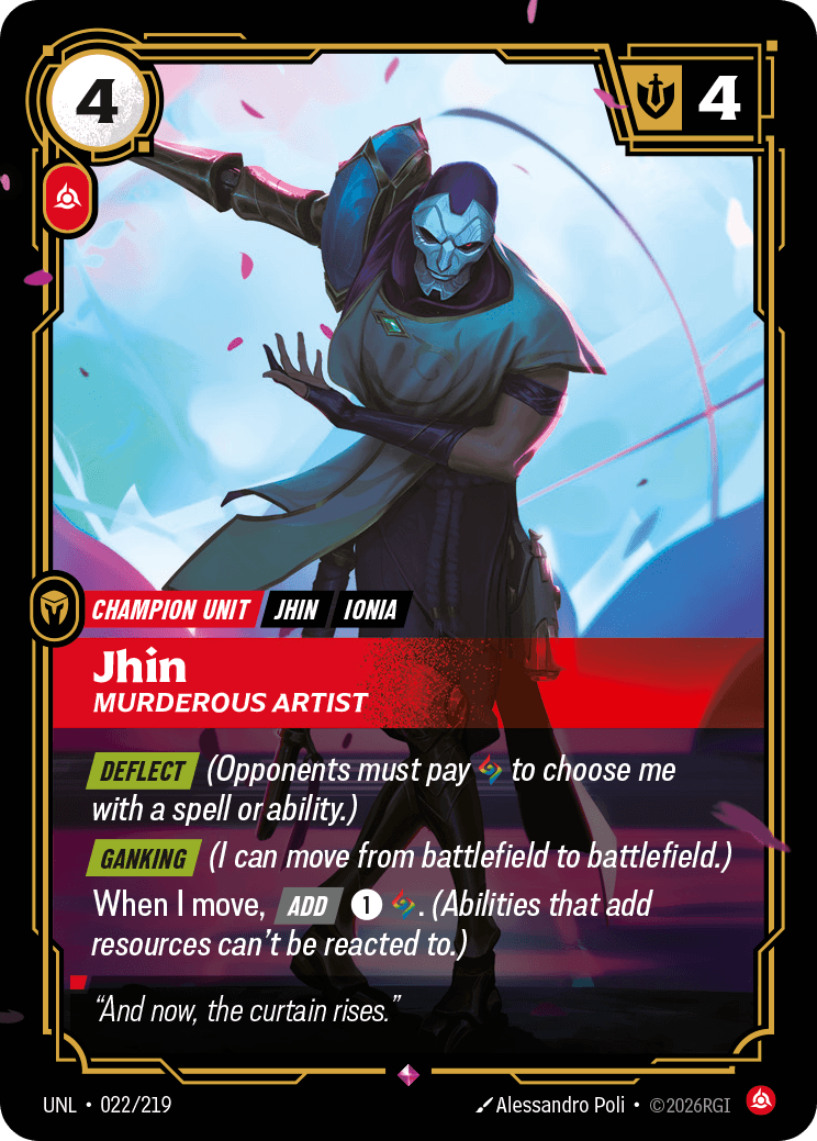 Jhin - Murderous Artist Riftbound unit card art