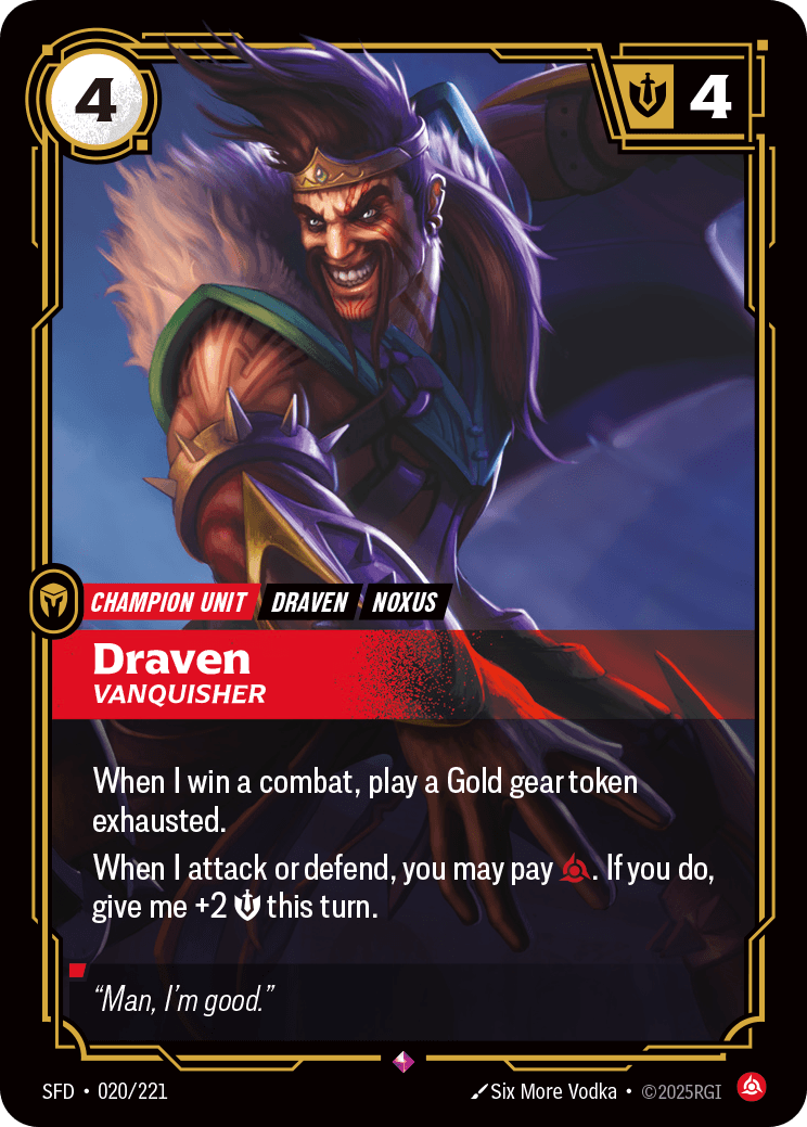 Draven - Vanquisher Riftbound unit card art