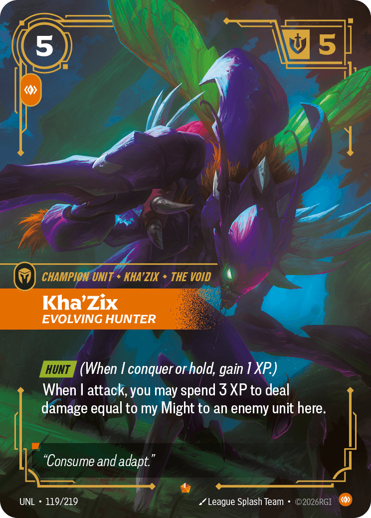 Kha'Zix - Evolving Hunter Riftbound unit card art