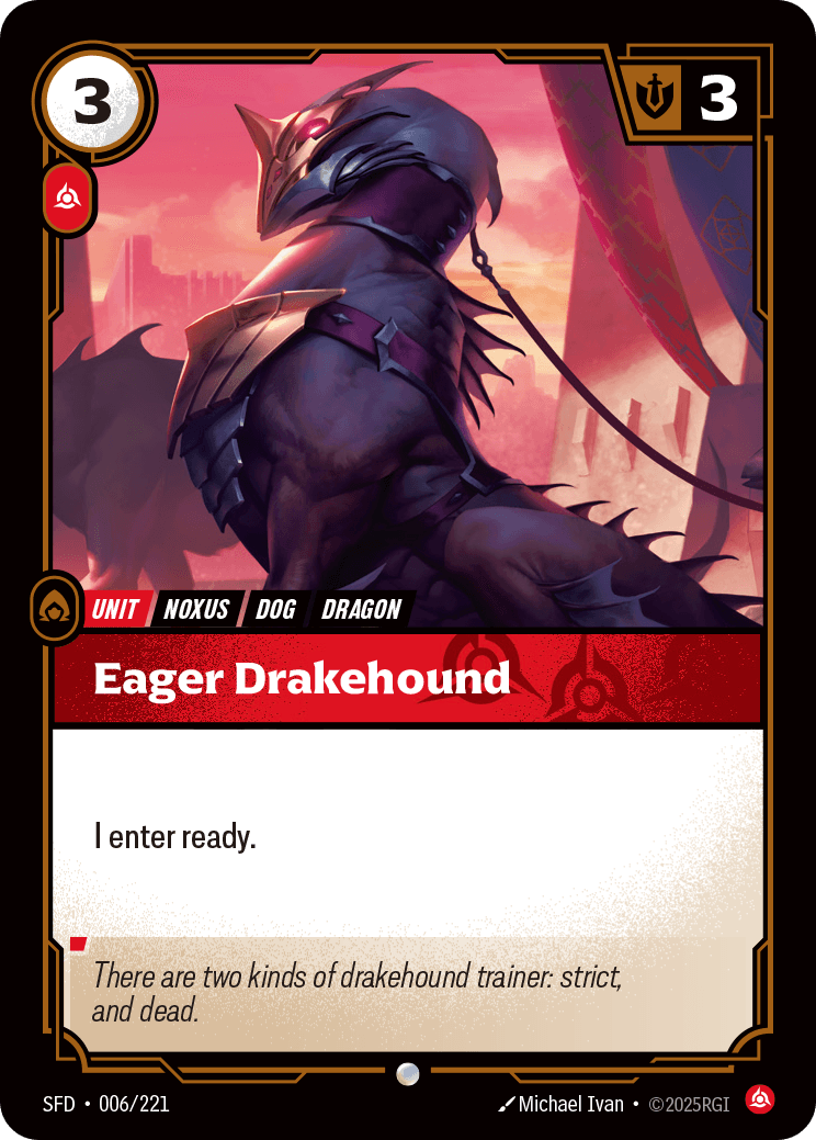 Eager Drakehound Riftbound unit card art