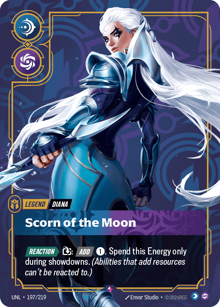 Diana - Scorn of the Moon Riftbound Legend card art for Diana counter matchup guide