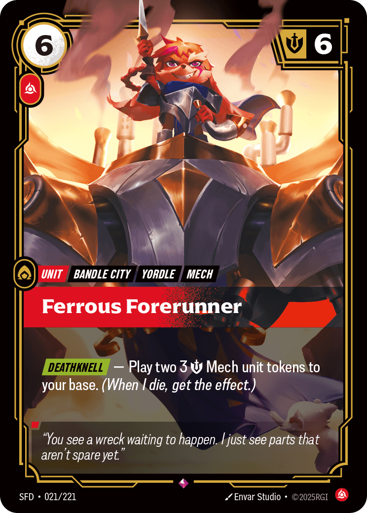 Ferrous Forerunner Riftbound unit card art