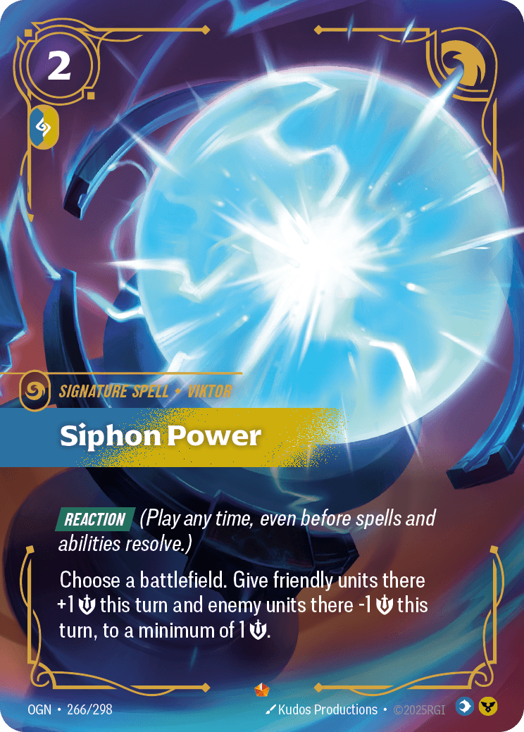 Siphon Power Riftbound signature spell card art