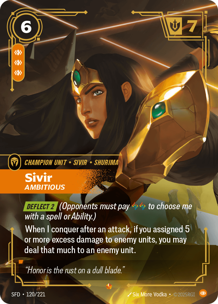 Sivir - Ambitious Riftbound unit card art