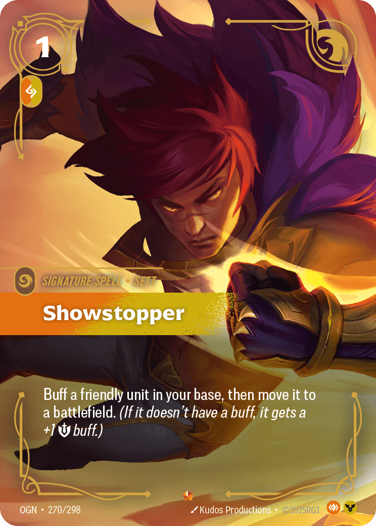 Showstopper Riftbound signature spell card art
