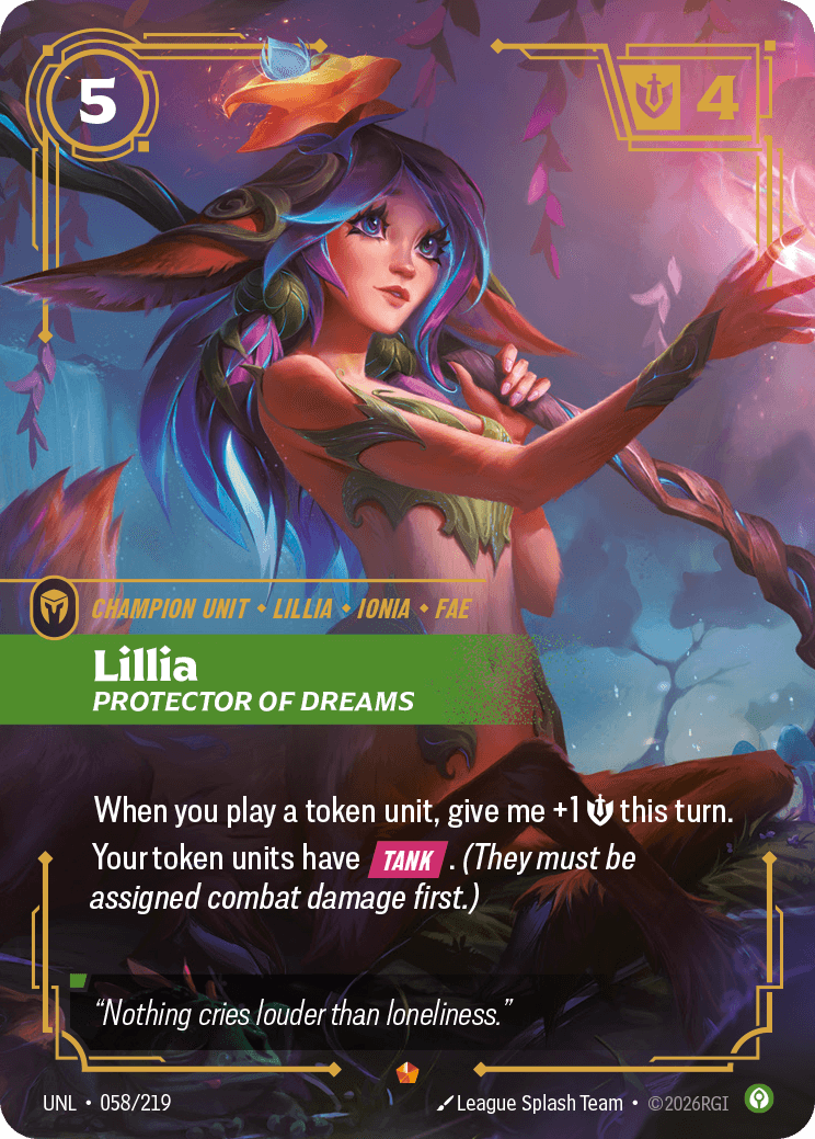 Lillia - Protector of Dreams Riftbound champion unit card art