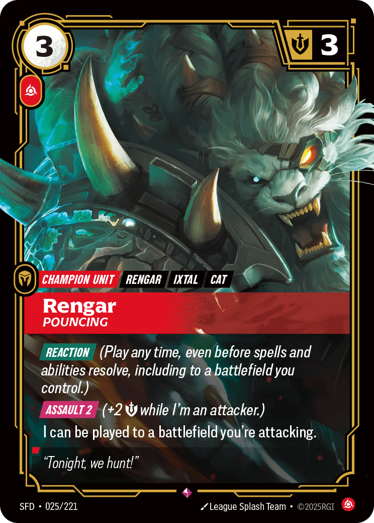 Rengar - Pouncing Riftbound card art for Rengar counter guide