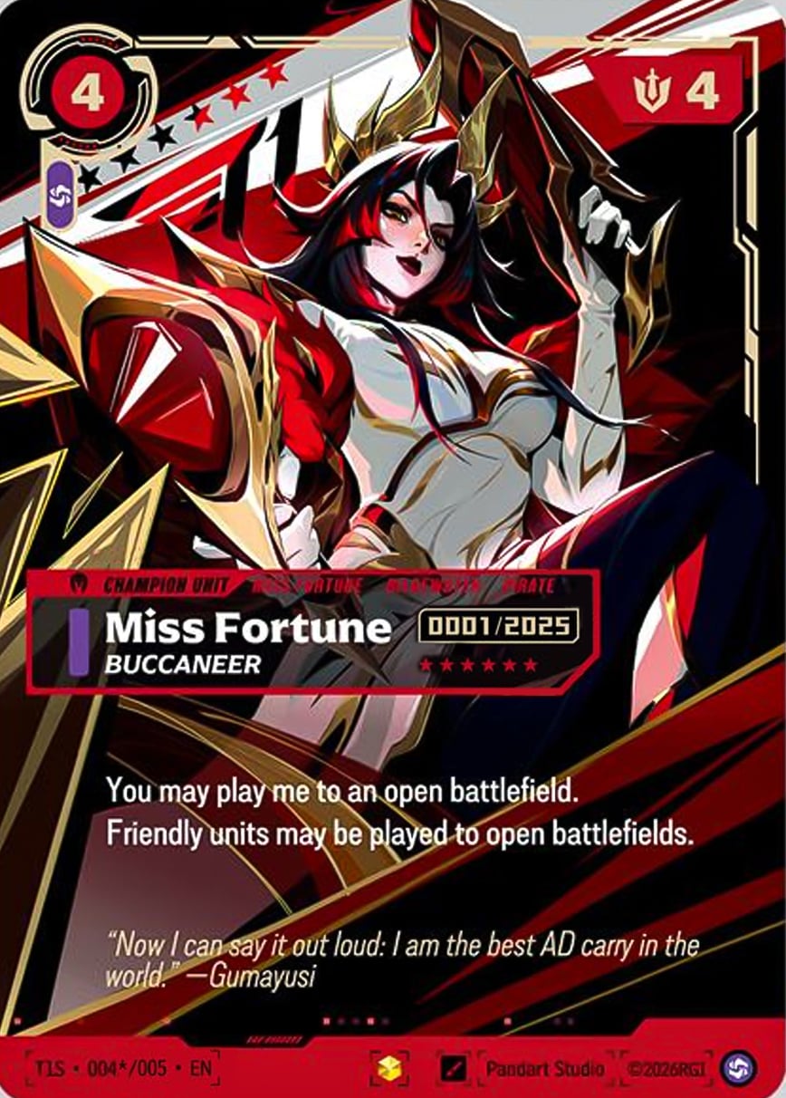 Miss Fortune, Buccaneer (T1 Worlds Champion Signature Edition Bundle) (Serial Numbered)